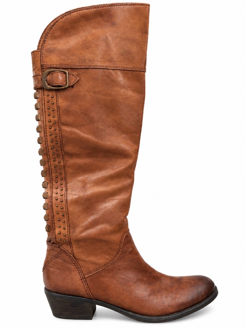 Women's Over-the-Knee Leather Boots in Cognac - Size 8.5